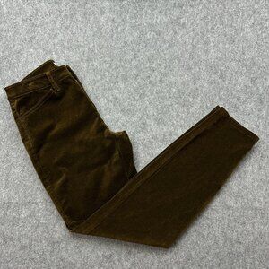 J. Jill Luxe Velveteen Skinny Pants Women's Size 2 Petite Deep Olive Brown NWT